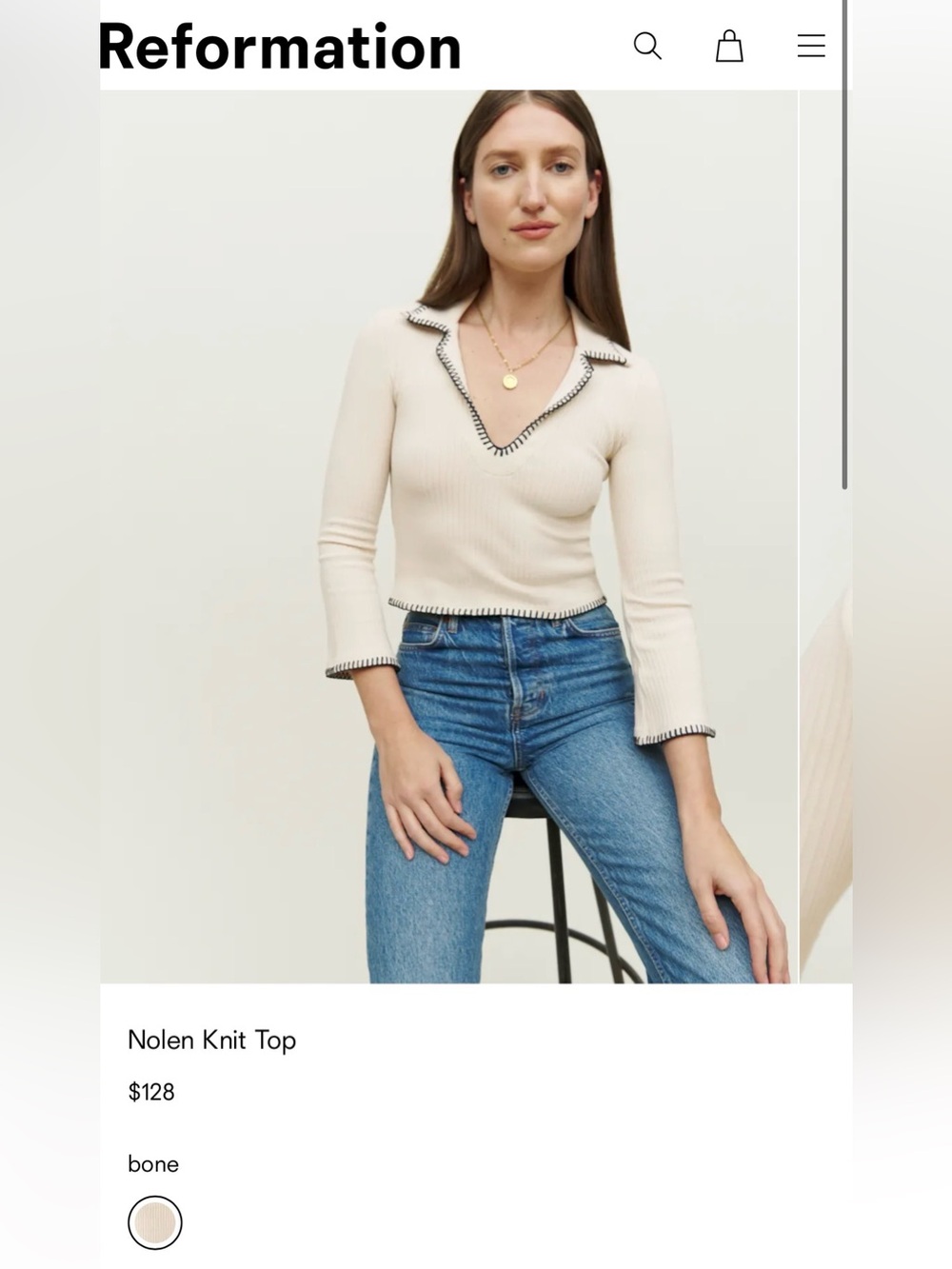 Reformation Nolan Knit Top